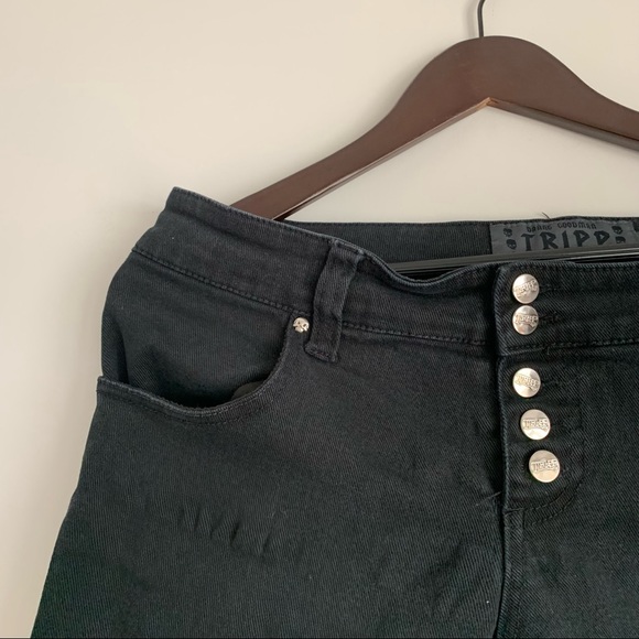 Tripp NYC Black Button Fly Straight Leg Denim Jeans 9 - Picture 3 of 5